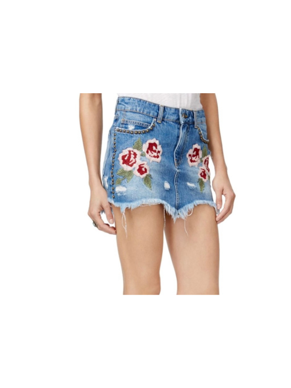 Free People Wild Rose Denim Skirt - Picture 7 of 8